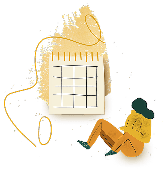 Illustration of a person with a calendar